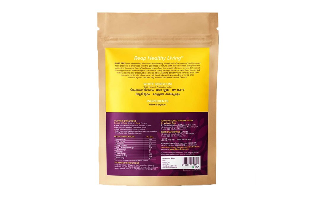 Bliss Tree Ancient Grains White Sorghum    Pack  500 grams
